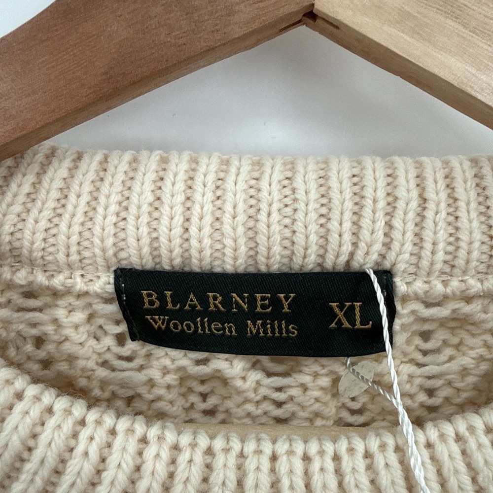 Blarney Woolen Mills Womens Aran Cable Knit 100% Merino Wool Size XL Ireland - Picture 6 of 9